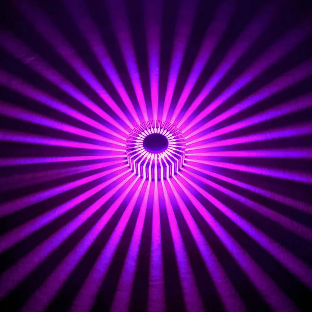 LED Sunburst Wall Sconce – 3W Colorful Recessed Ceiling Light for Living Room, Corridor & Dorm