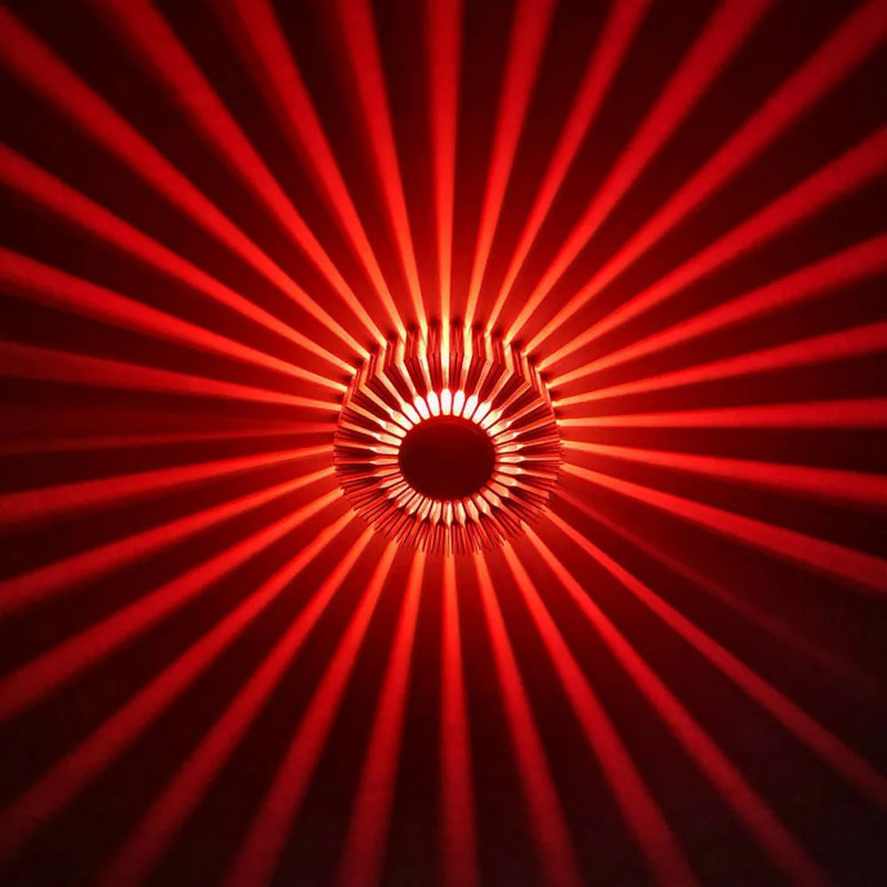 LED Sunburst Wall Sconce – 3W Colorful Recessed Ceiling Light for Living Room, Corridor & Dorm