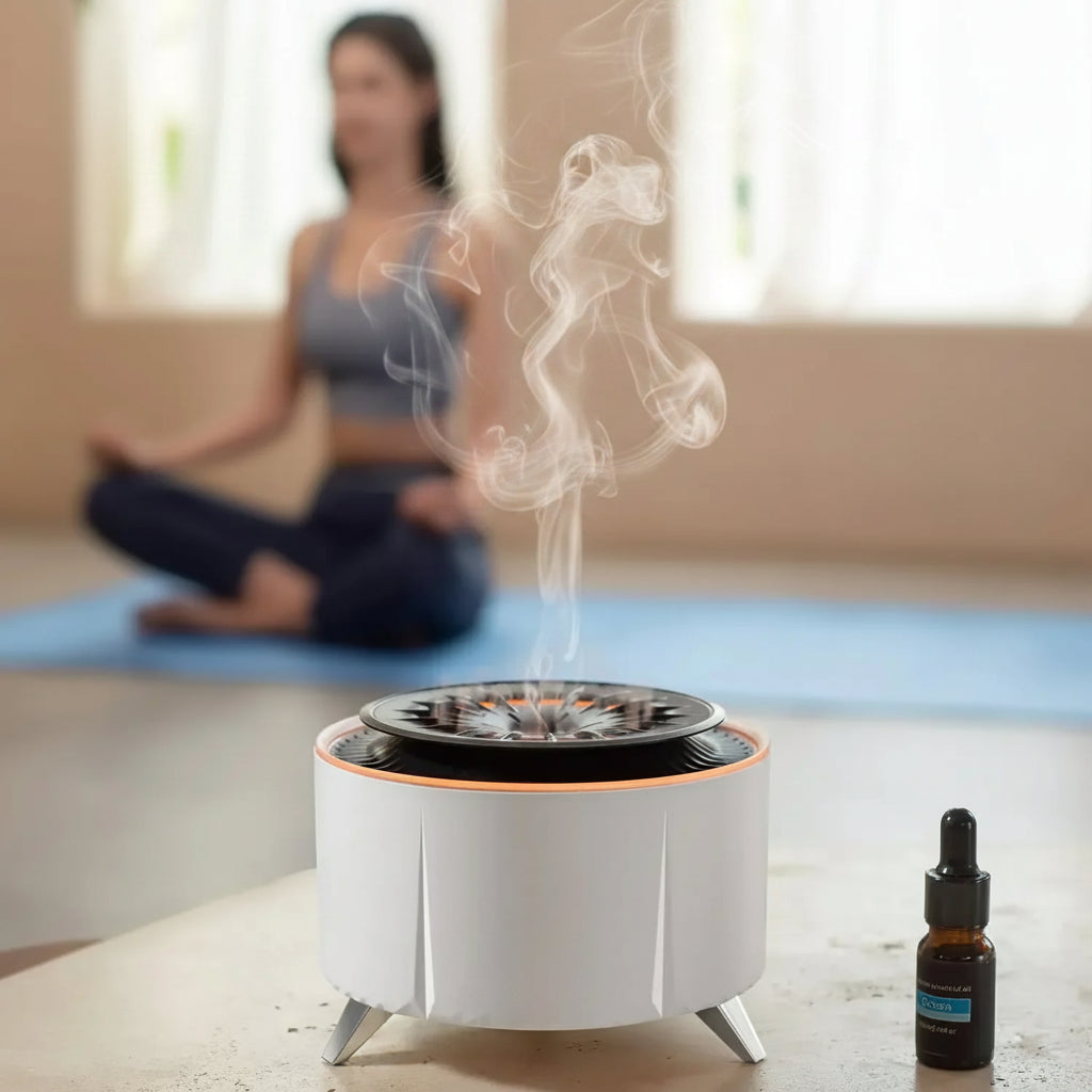 Flame Aroma Diffuser with White Noise & Jellyfish Mist