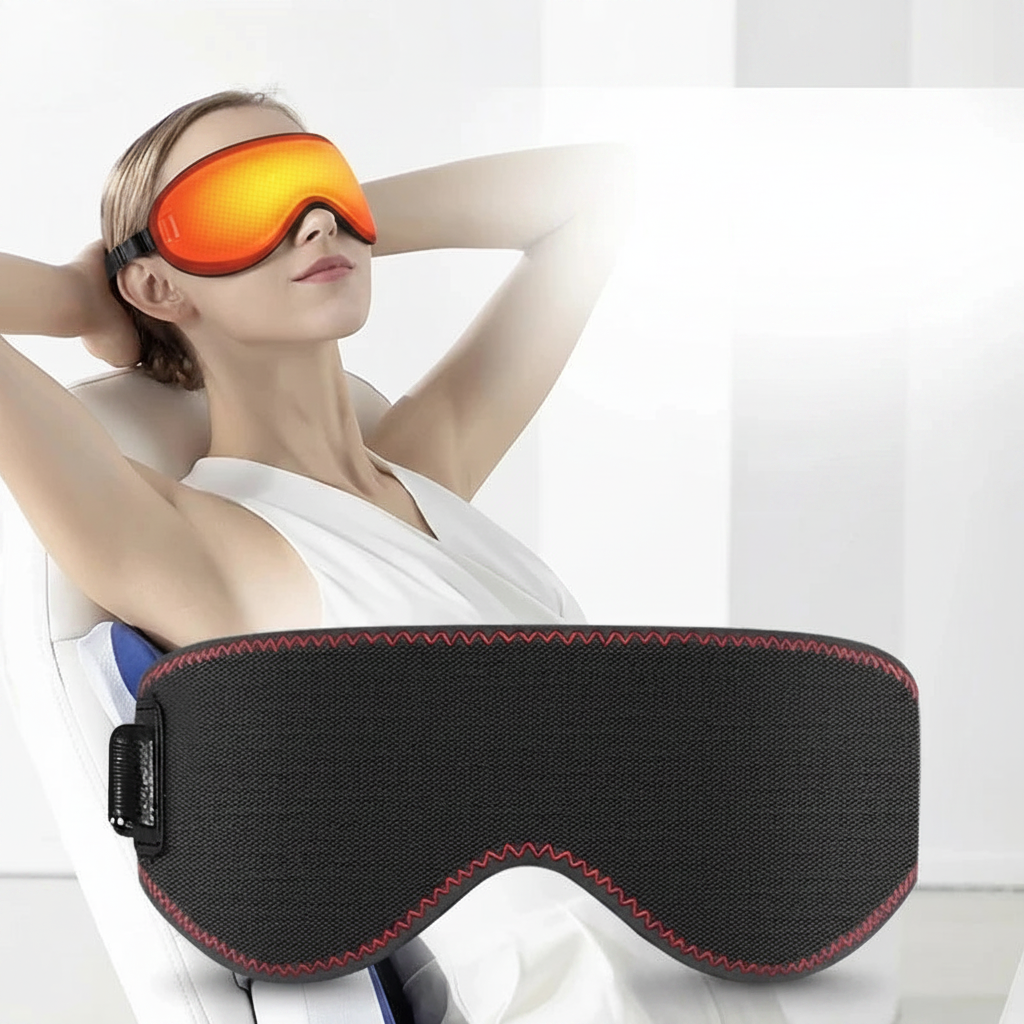 USB Heated Eye Mask for Dry Eyes – 3 Heat Levels Warm Compress Sleep Mask