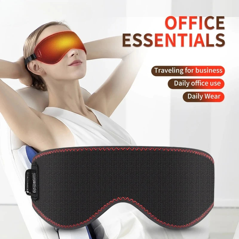 USB Heated Eye Mask for Dry Eyes – 3 Heat Levels Warm Compress Sleep Mask