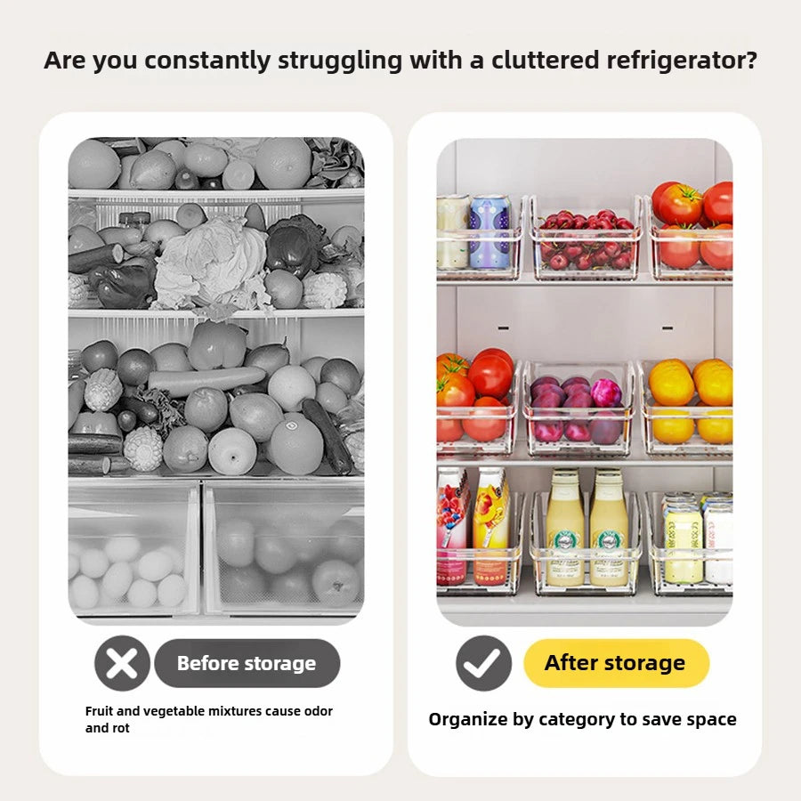 Clear Fridge Organizer Storage Bin – Keep Your Refrigerator Neat & Organized