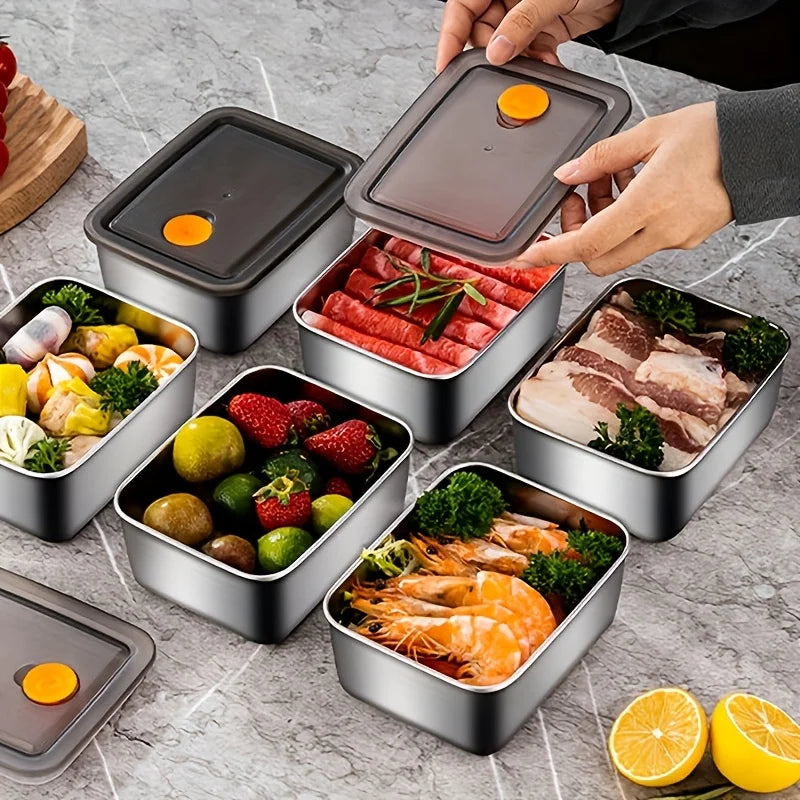 4-Piece Stainless Steel Food Storage Container Set