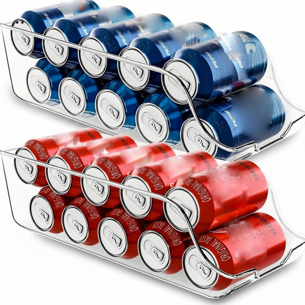 Stackable Fridge Can Organizer – Space-Saving Beverage Storage Bin