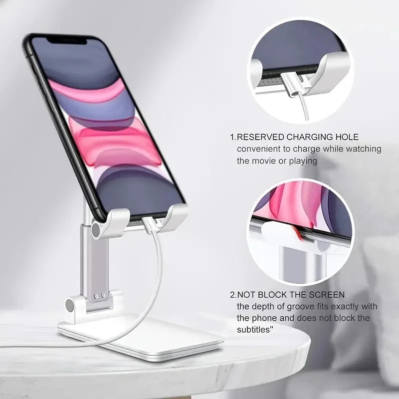 Adjustable Desk Phone & Tablet Holder – Height Adjustable Stand for iPhone, iPad & More
