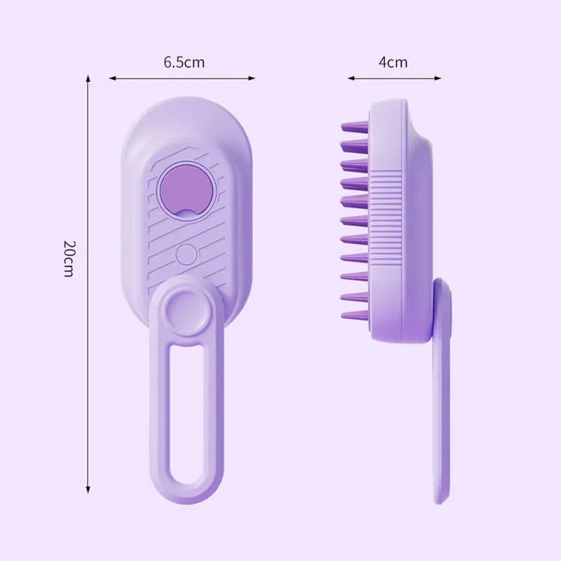 3-in-1 Steam Pet Grooming Brush – Spray, Massage & Hair Removal