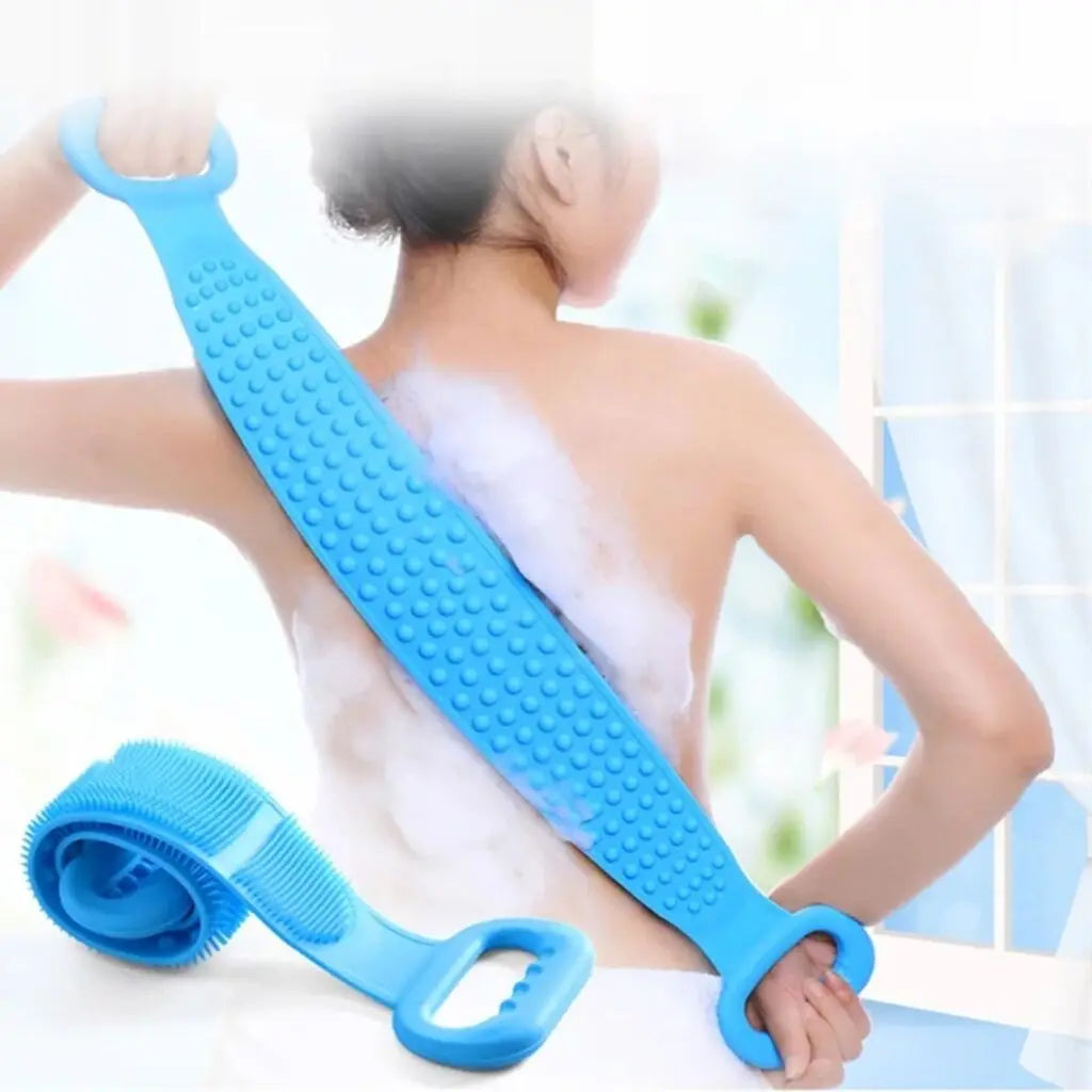 Silicone Exfoliating Back Scrubber – Long Body Shower Massage Brush