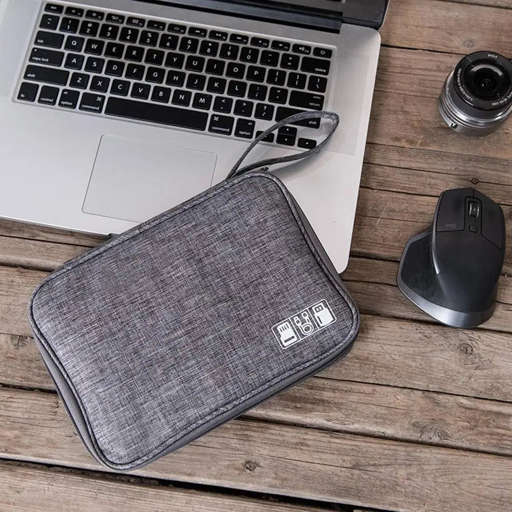 Water-Resistant Electronics Organizer Bag – Cable Travel Pouch