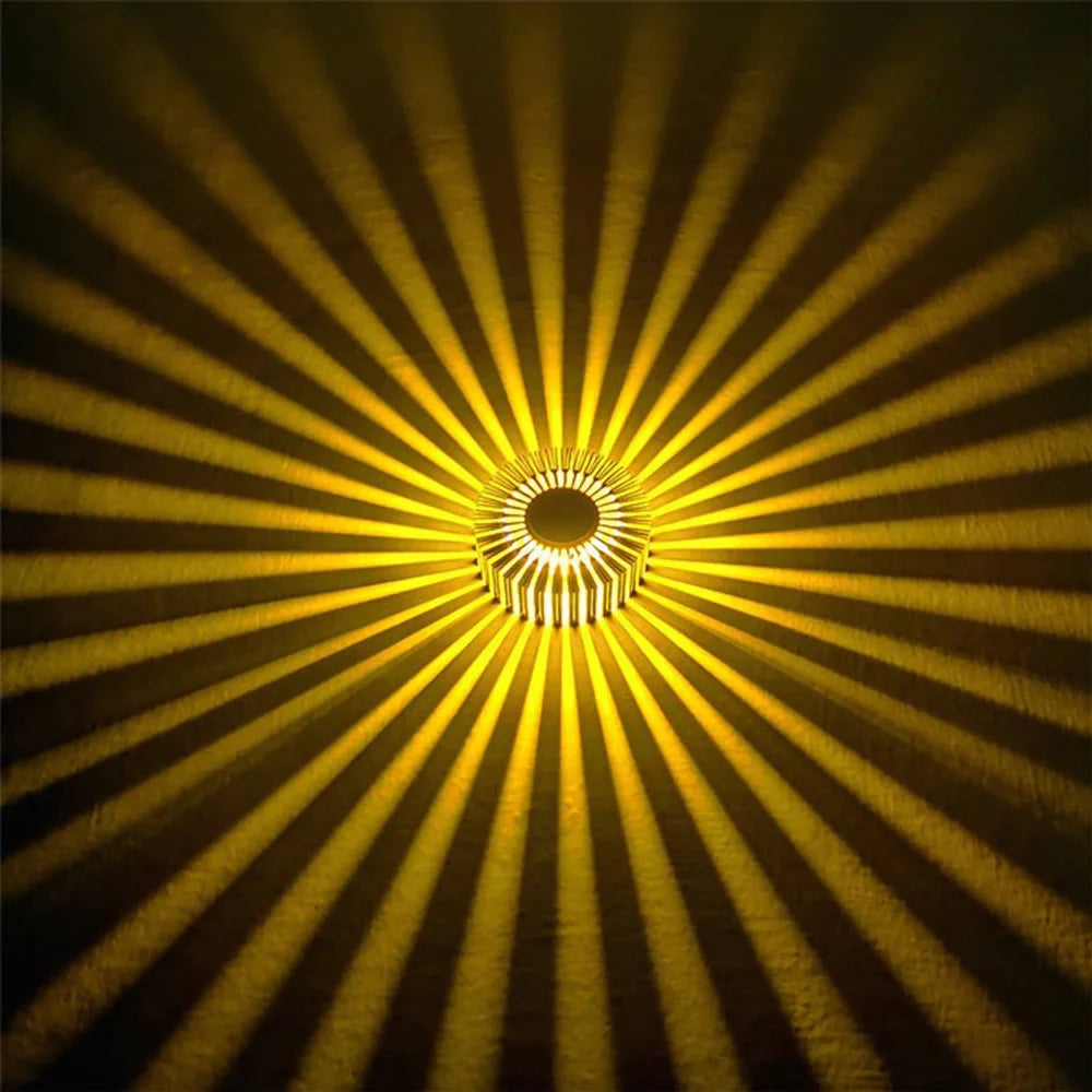 LED Sunburst Wall Sconce – 3W Colorful Recessed Ceiling Light for Living Room, Corridor & Dorm