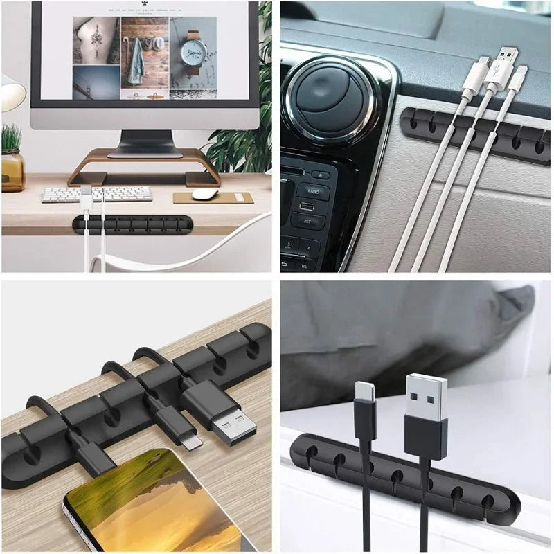 Silicone Cable Organizer Clips – Desktop USB Charging Cable & Cord Management