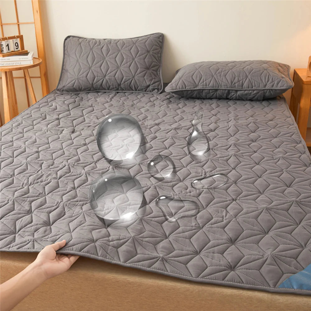 Waterproof Quilted Mattress Protector – Non-Slip Cotton Bed Pad