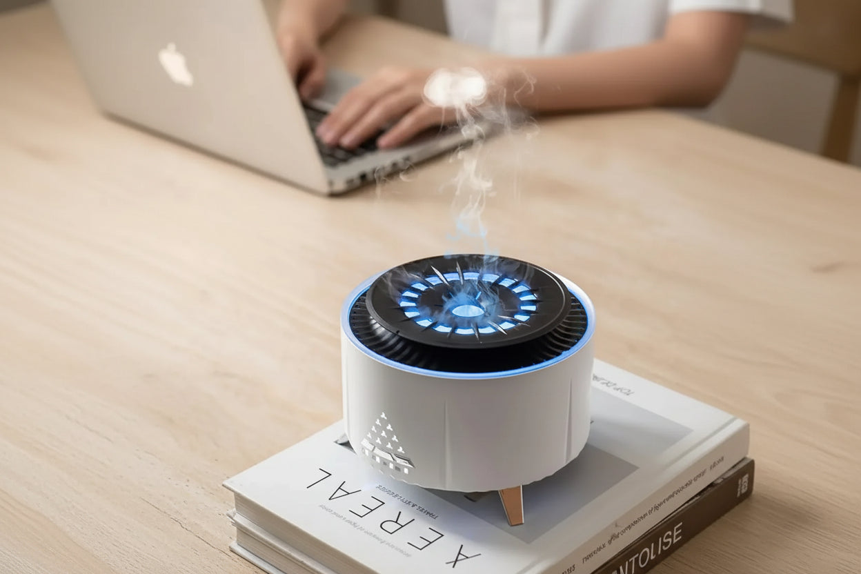 Flame Aroma Diffuser with White Noise & Jellyfish Mist