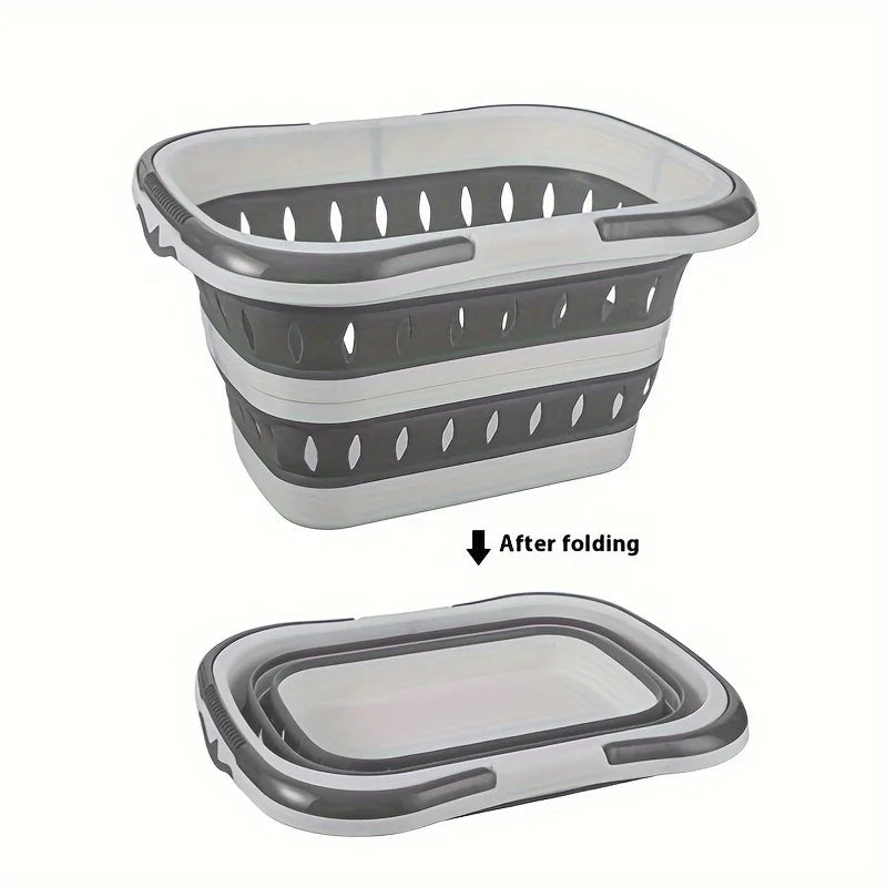 Collapsible Laundry Basket – Portable Handled Tub