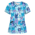Women's Printed Medical Scrub Top | Cute Nursing & Veterinary Uniform Shirt