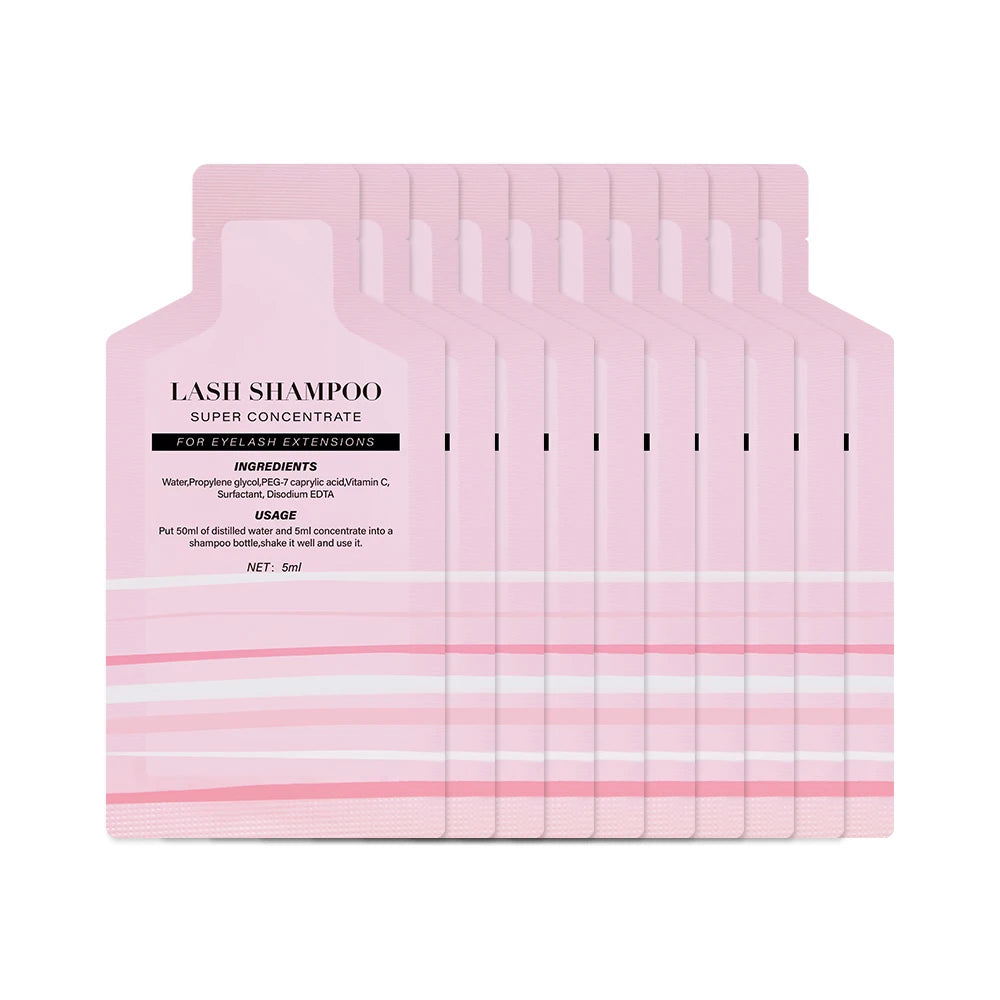 GLAMLASH Lash Shampoo Foam Cleanser – Deep Cleaning Eyelash Extension Wash, 5-Pack Concentrate