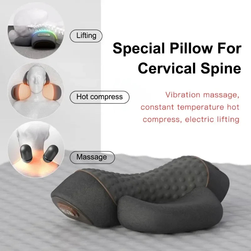 Heated Neck Massager Pillow with Vibration & Traction