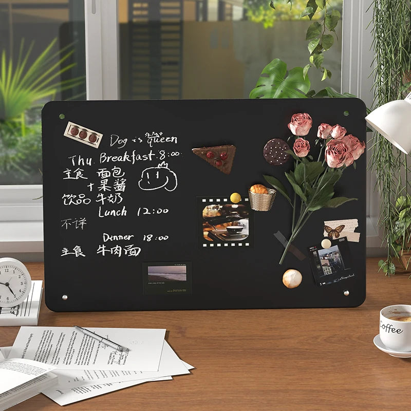 Double-Sided Magnetic Memo Board – Dry Erase & Chalkboard Sign