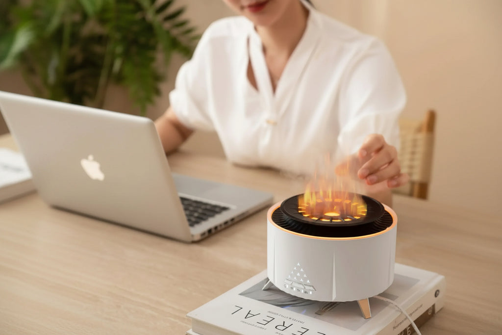 Flame Aroma Diffuser with White Noise & Jellyfish Mist