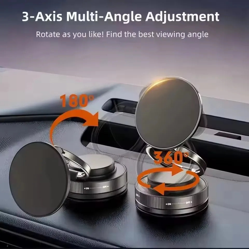 Vacuum Magnetic Car Phone Holder – 360° MagSafe-Compatible Mount