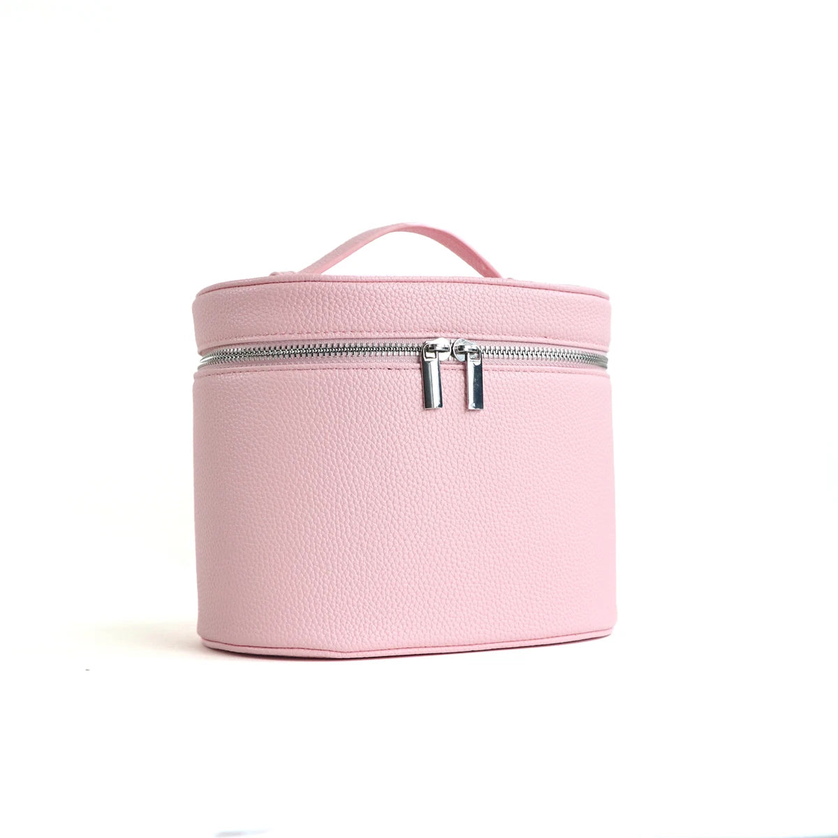 Customizable Round Travel Cosmetic Bag – Large-Capacity PU Leather Organizer