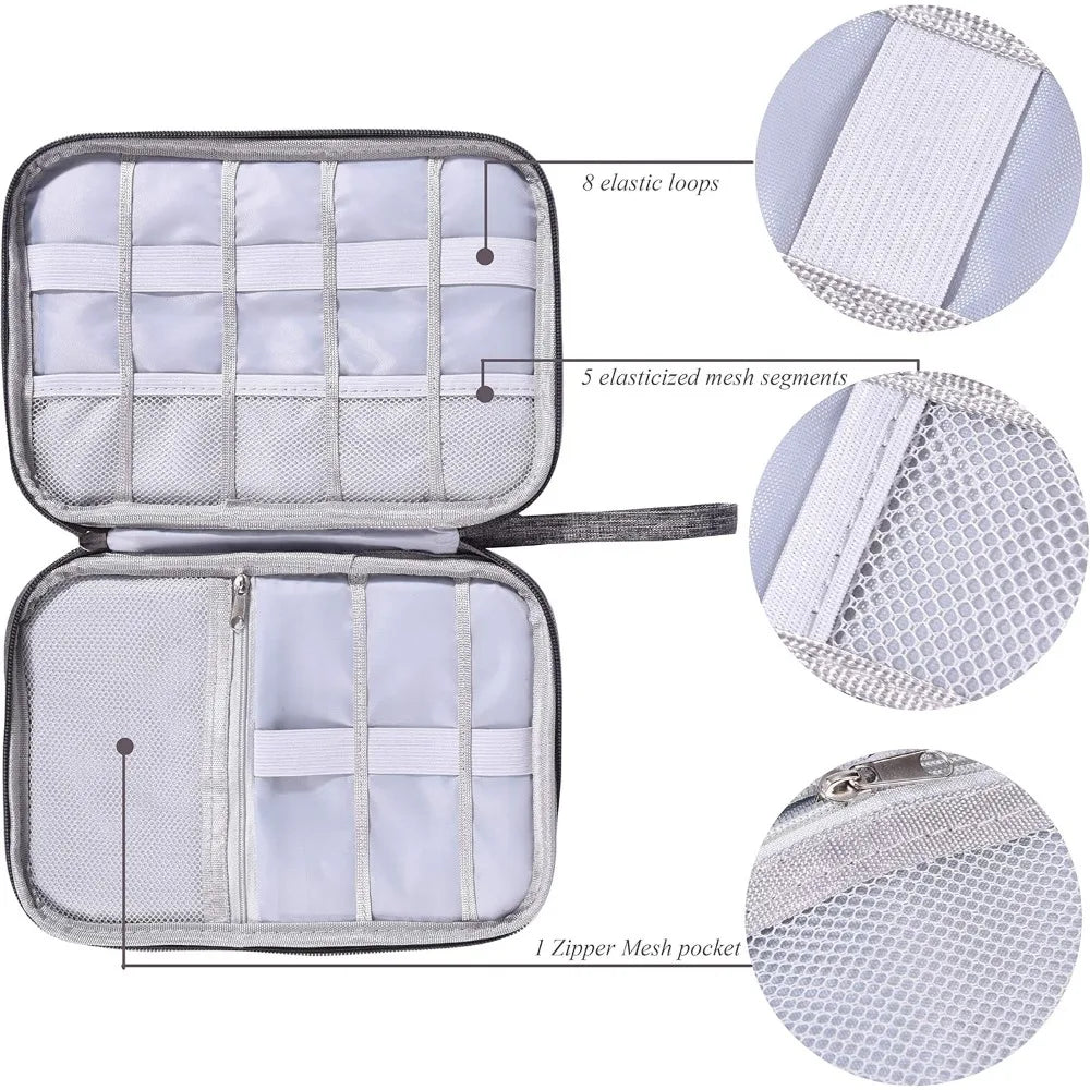 Water-Resistant Electronics Organizer Bag – Cable Travel Pouch