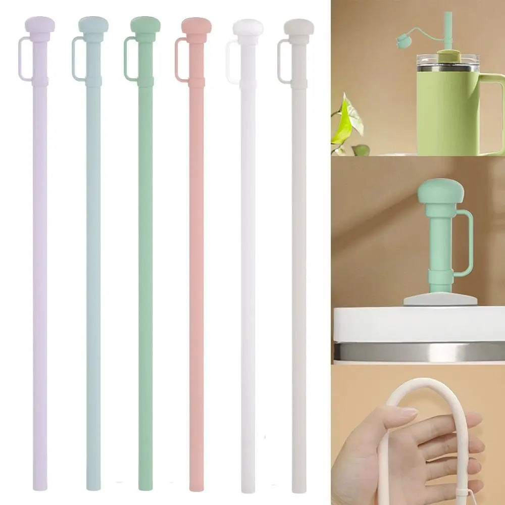 Reusable Silicone Straw – Large Diameter Long Straw with Cover for Water Bottles & Tumblers