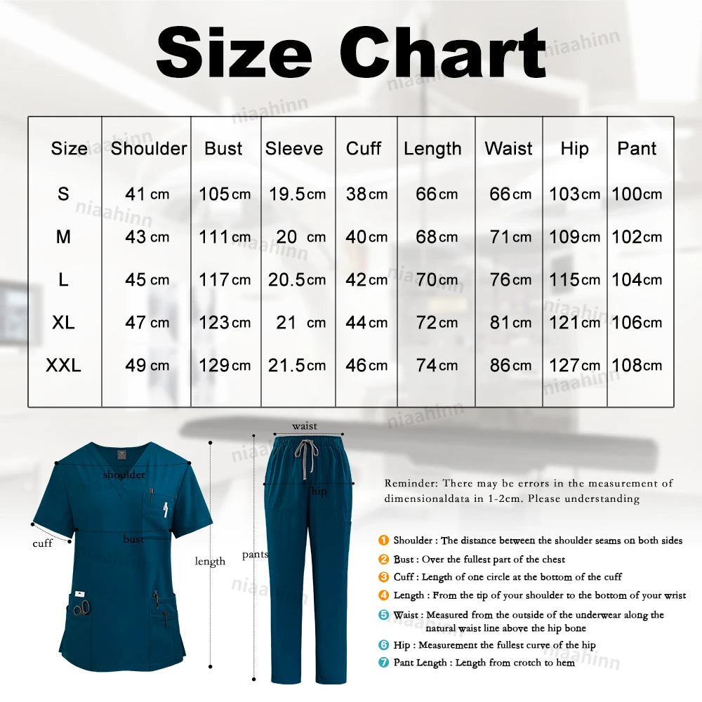 Men's Medical Scrub Set – V-Neck Stretch Nursing Uniform for Healthcare Professionals