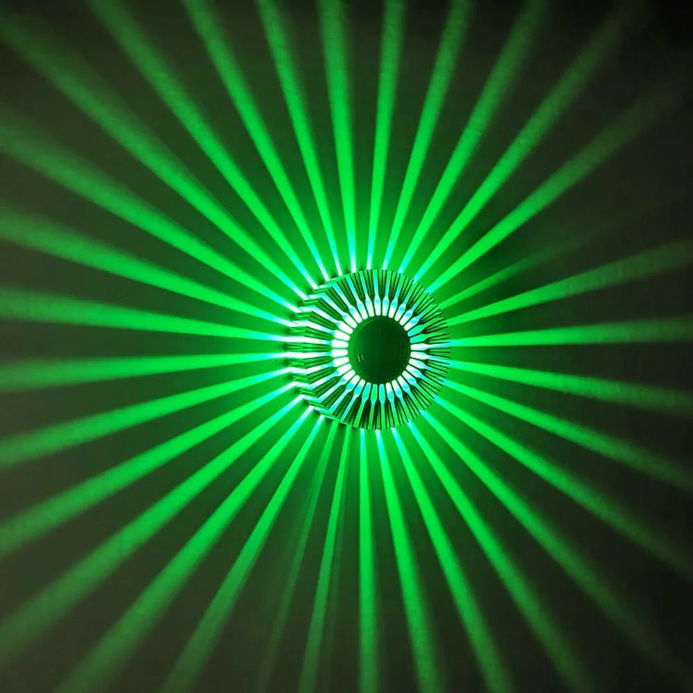 LED Sunburst Wall Sconce – 3W Colorful Recessed Ceiling Light for Living Room, Corridor & Dorm