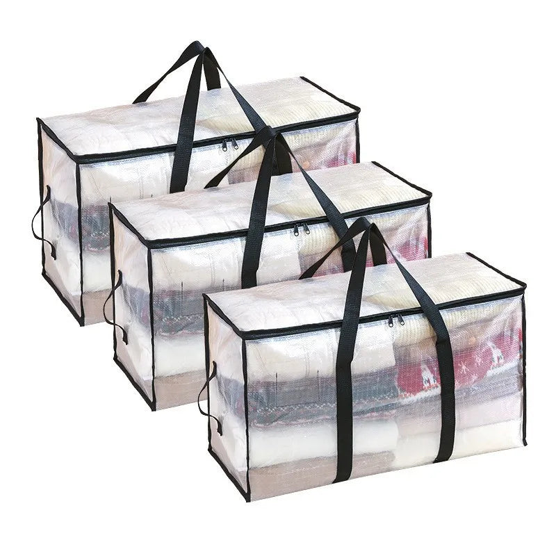 Heavy-Duty Moving Storage Bags (3-Pack) – Large Clothing & Blanket Bags with Lid & Handles