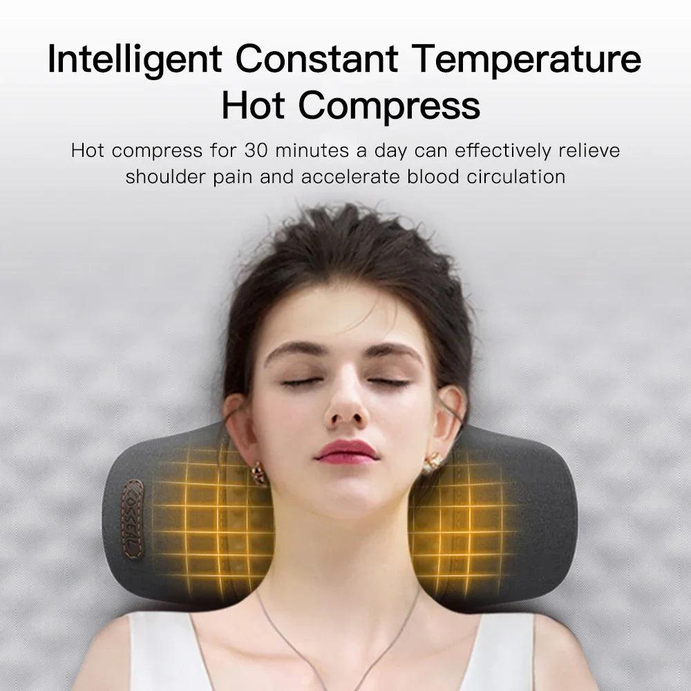 Heated Neck Massager Pillow with Vibration & Traction