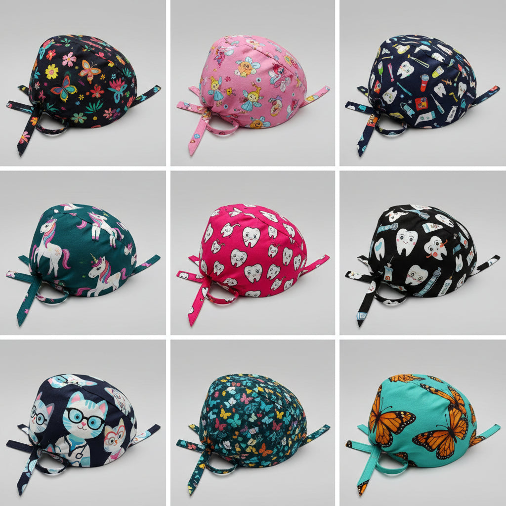 Printed Adjustable Scrub Cap – Unisex Medical & Work Cap