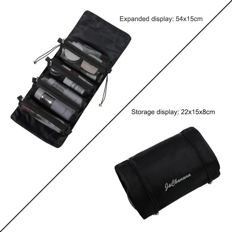 Large-Capacity PU Leather Cosmetic Bag – Travel Makeup Organizer