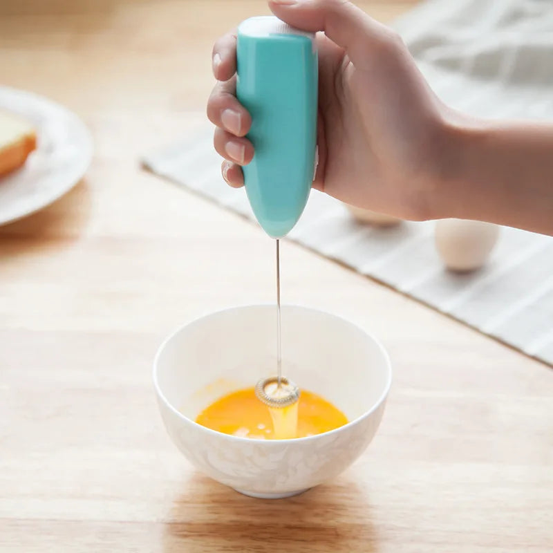 Electric Handheld Milk Frother – Stainless Steel Egg Beater for Coffee & Kitchen
