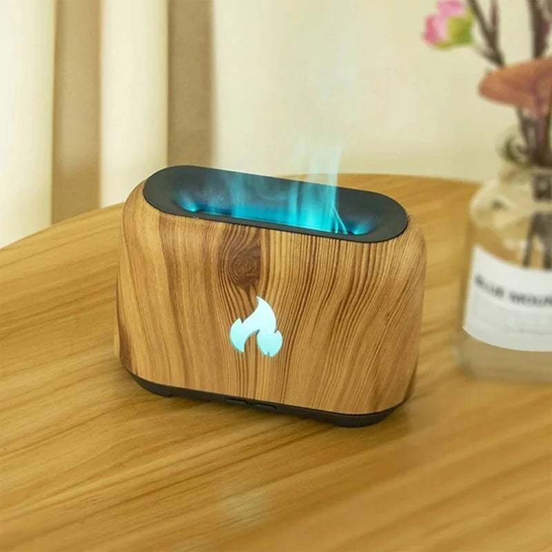 Flame-Effect Aroma Diffuser & USB Humidifier with 7-Colour Light
