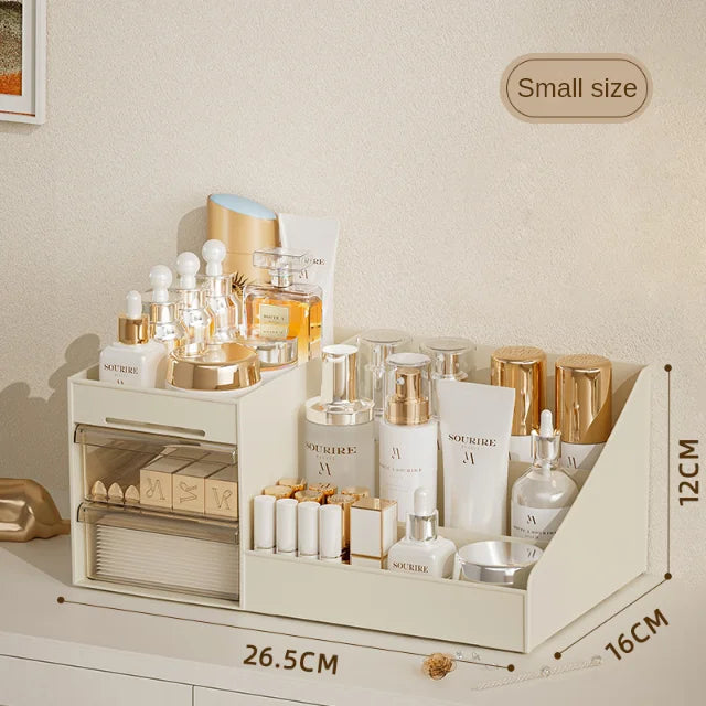 Premium Makeup & Skincare Organizer with 2 Drawers – Desktop Vanity Storage