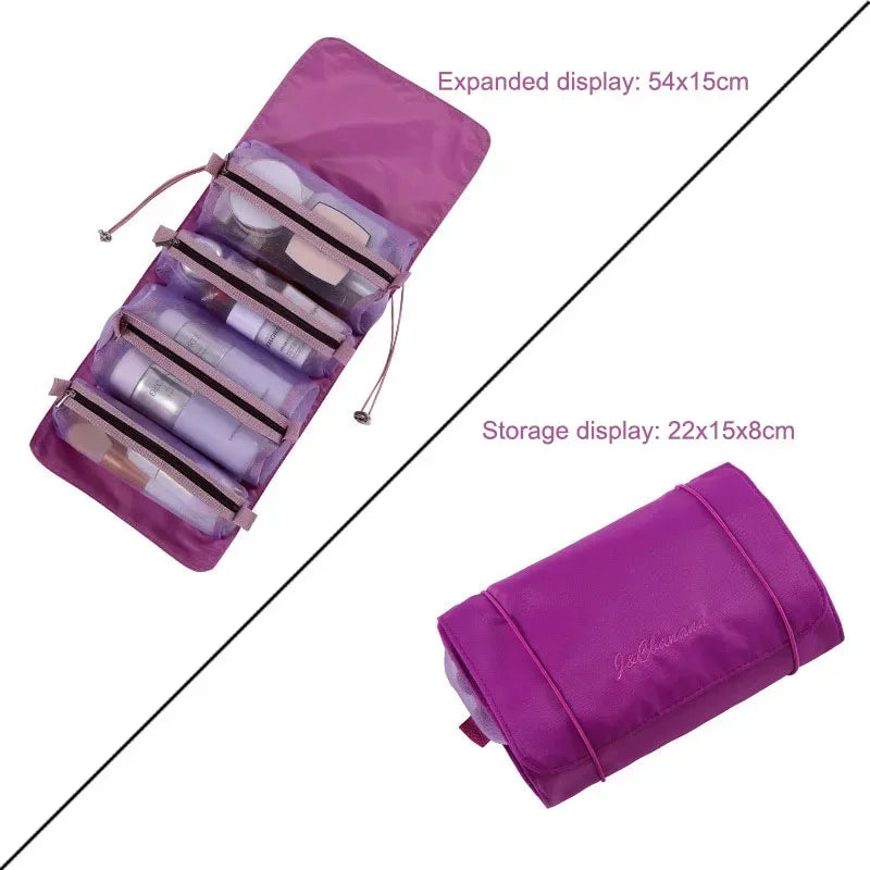 Large-Capacity PU Leather Cosmetic Bag – Travel Makeup Organizer