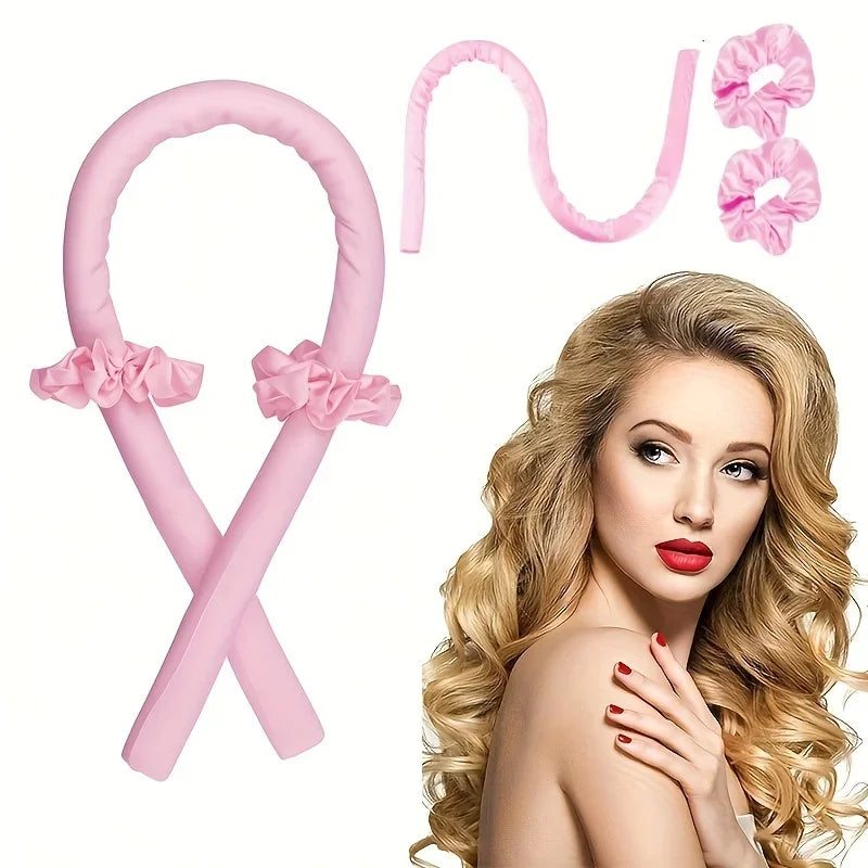 Heatless Curling Set - Satin Curler, Suitable for Night Curling - Non Heat Curler with Headband - Gentle and Effective Hair Care