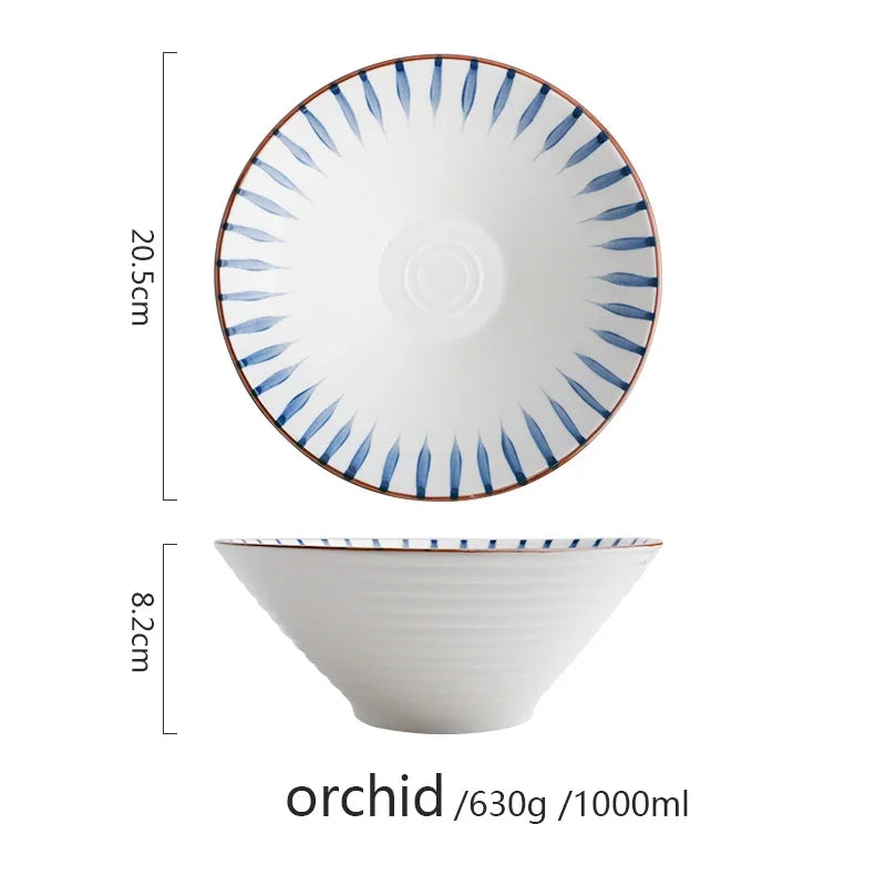 8-Inch Ceramic Ramen Bowl – 1.2L Japanese-Style Noodle Bowl