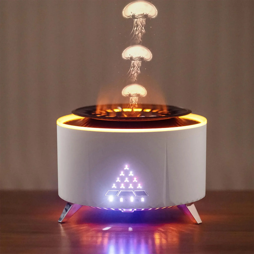 Flame Aroma Diffuser with White Noise & Jellyfish Mist