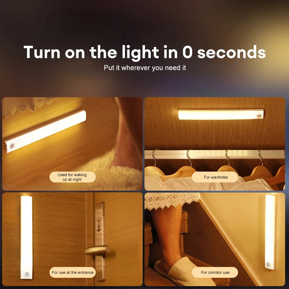 ✨ LED Motion Sensor Night Light – Rechargeable & Wireless