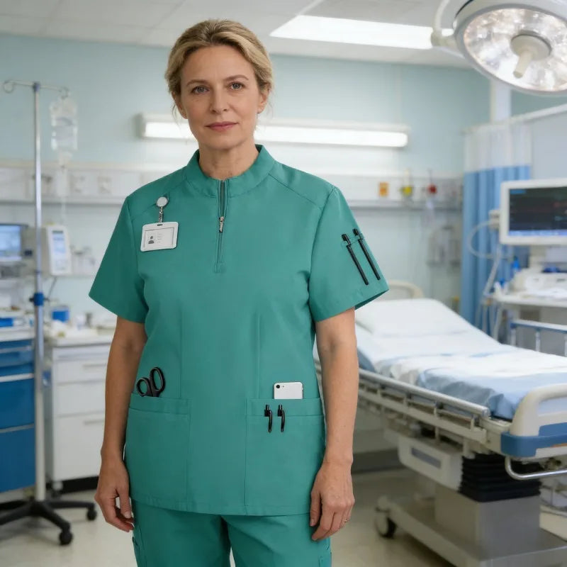 Unisex Quick-Dry Medical Scrub Top | Lightweight Surgical Uniform for Doctors, Nurses & Healthcare Professionals