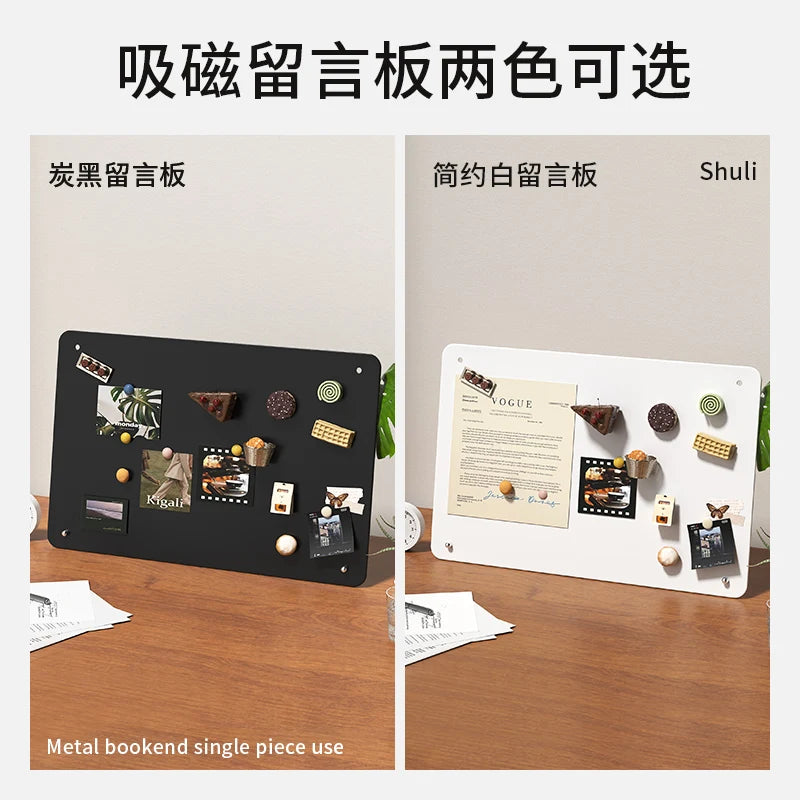 Double-Sided Magnetic Memo Board – Dry Erase & Chalkboard Sign