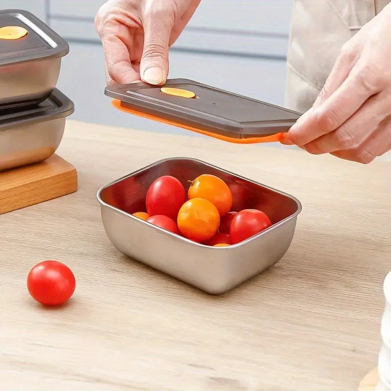 4-Piece Stainless Steel Food Storage Container Set