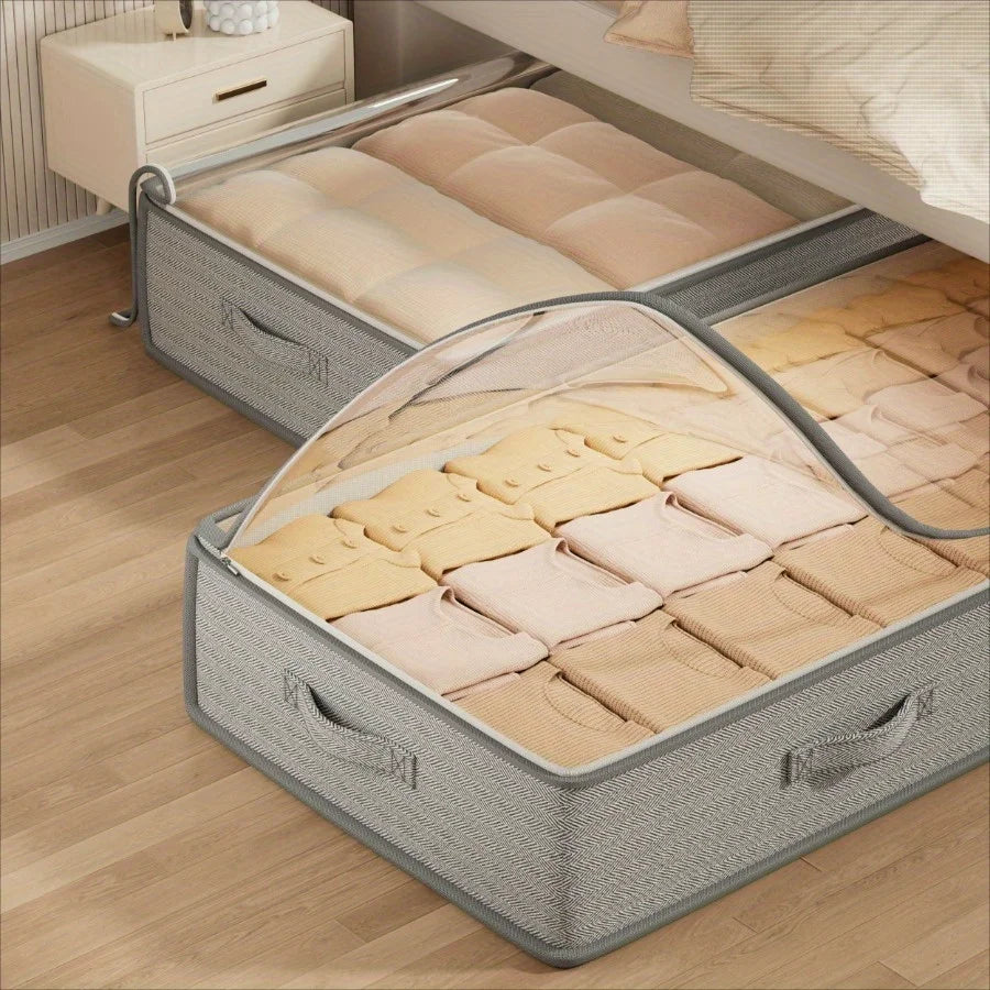 Under-Bed Storage Containers – Foldable Clothes & Linen Organizer Bins