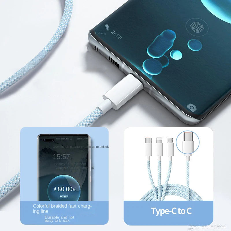 3-in-1 Fast Charging Cable – One Cable for All Your Devices