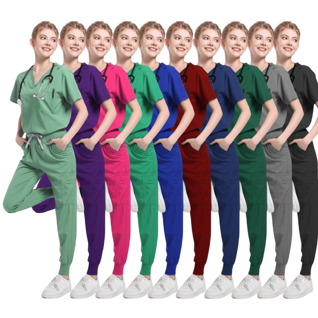 Unisex Medical Scrub Set – Stretch Nursing Uniform for Doctors, Nurses, Dental, Veterinary & Spa Professionals