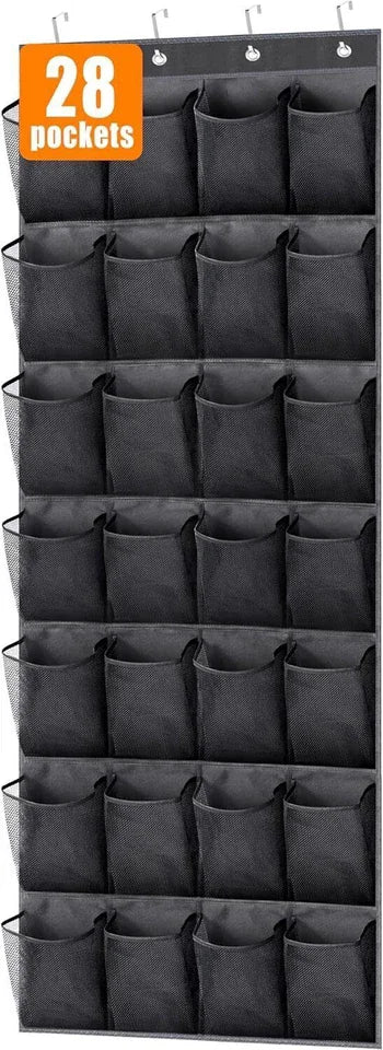 Over The Door Shoe Organizer – 28 Pockets Hanging Storage Holder Hanger Bag Closet