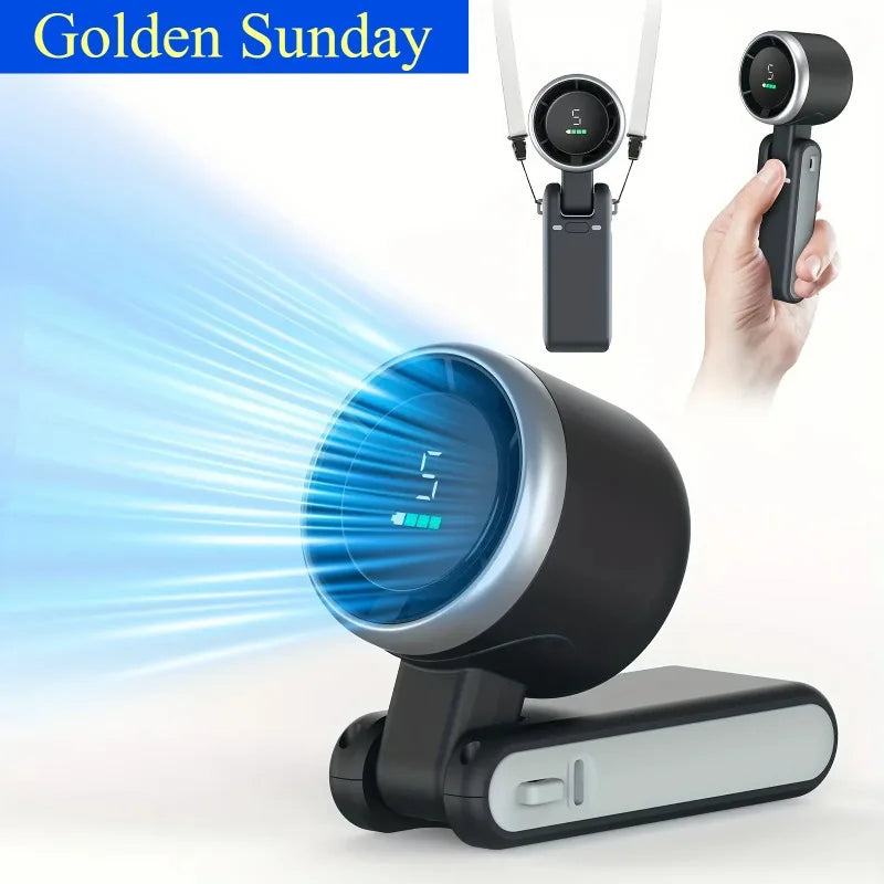 3-in-1 Rechargeable Portable Fan – Neck, Handheld & Desk Use