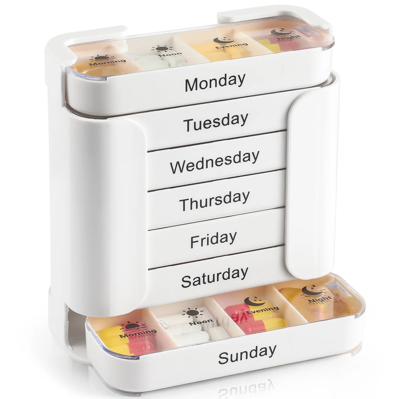 7-Day Weekly Pill Organizer with Portable 28-Grid Medicine Storage Box