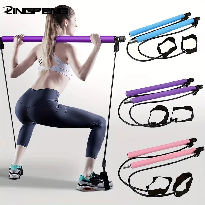 Pilates Resistance Band Set – Full-Body Home Workout Trainer